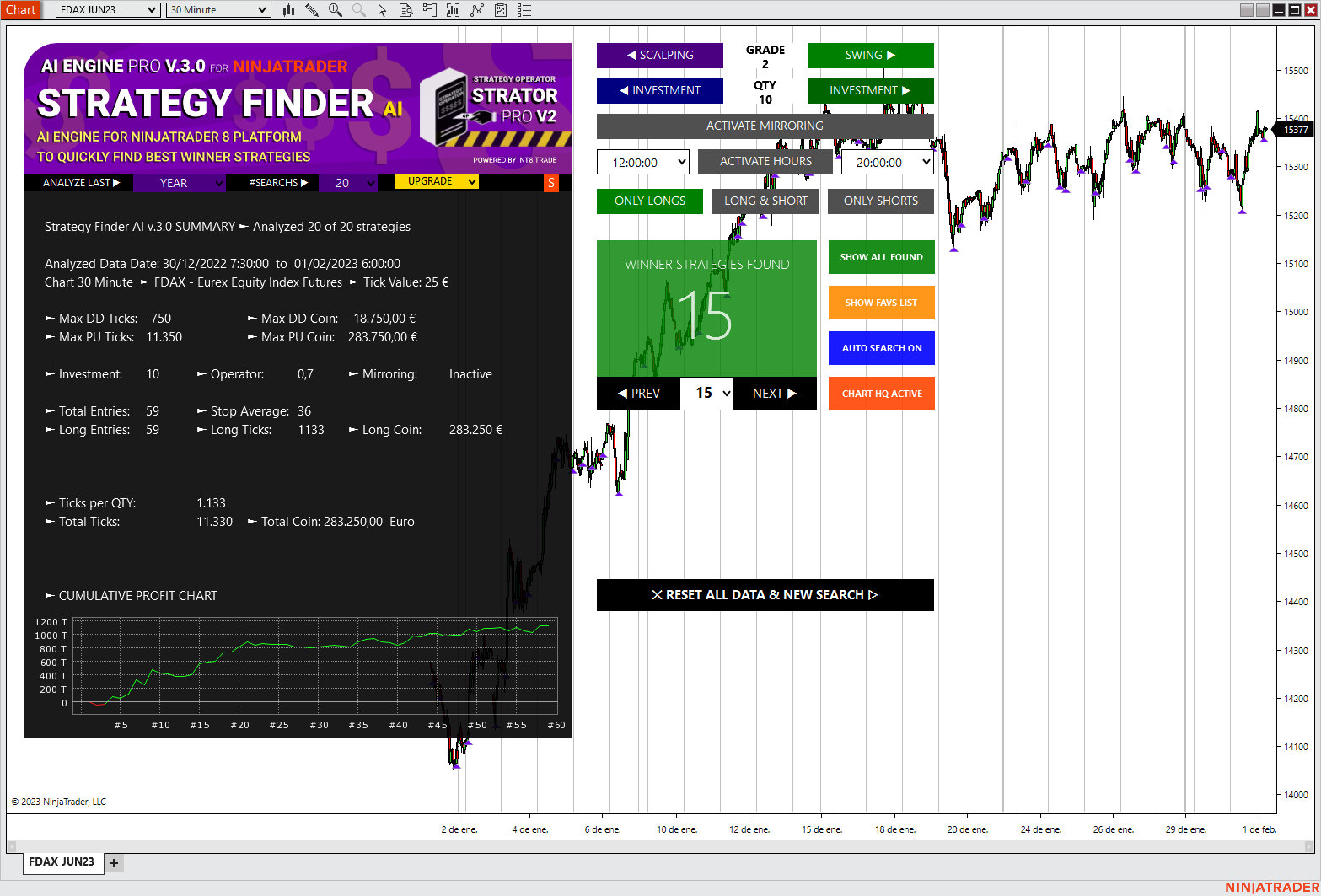 Nuevo Strategy Finder AI ENGINE v.3.0